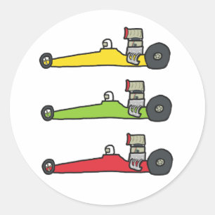 Drag Racing Classic Round Sticker