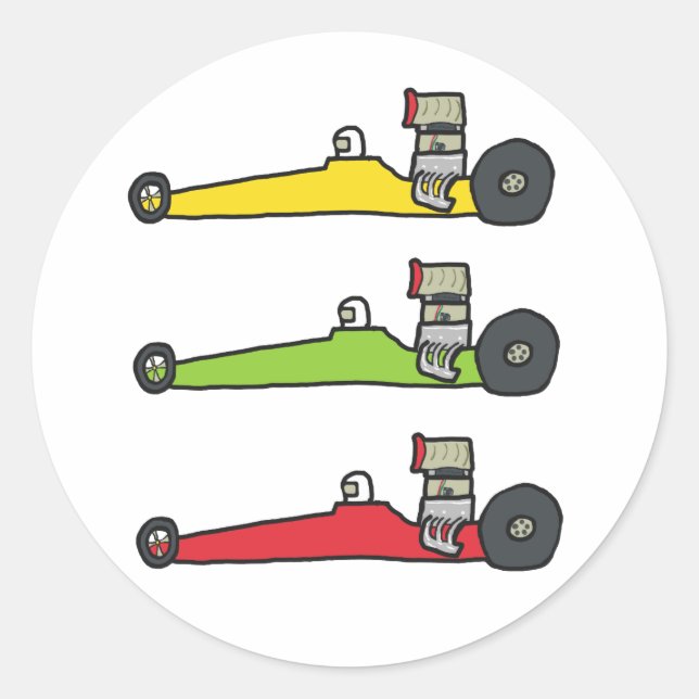 Drag Racing Classic Round Sticker (Front)