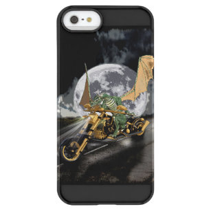Drag-racing Dragon and Moon Fantasy Artwork Permafrost® iPhone SE/5/5s Case