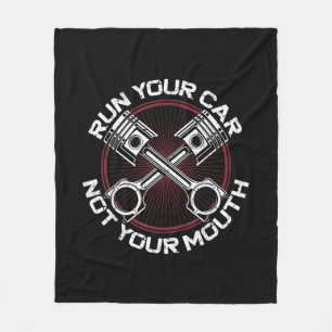Drag Racing Race Car Vintage Run Your Car Not Your Fleece Blanket