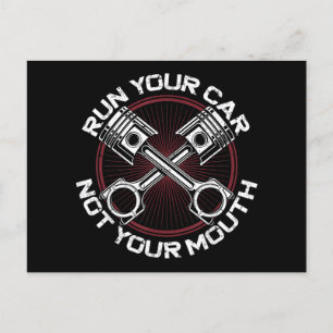 Drag Racing Race Car Vintage Run Your Car Not Your Postcard