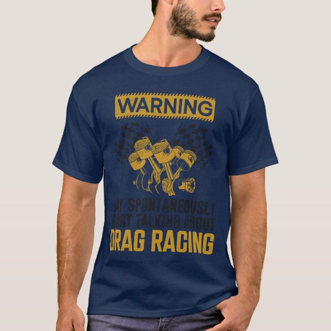 Drag Racing Race Car Warning May boy T-Shirt (Front)