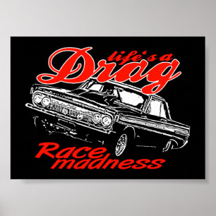 Drag racing team poster