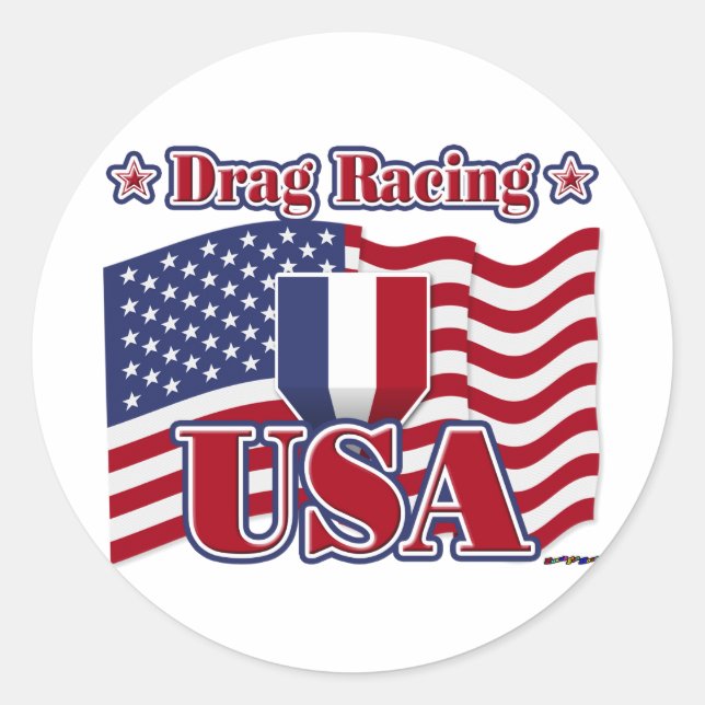 Drag Racing USA Classic Round Sticker (Front)
