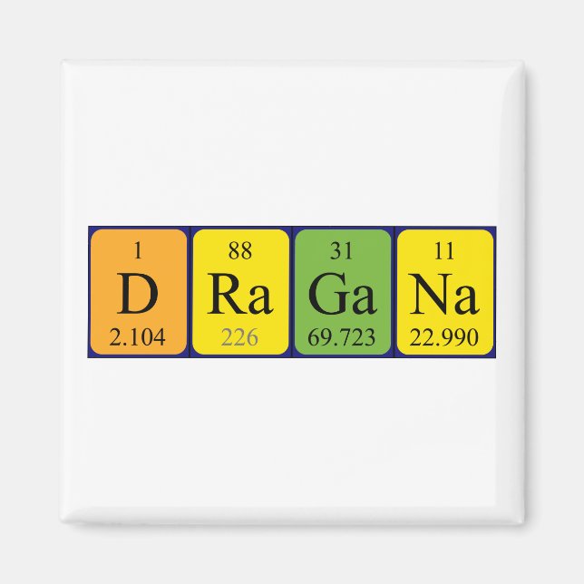 Dragana periodic table name magnet (Front)