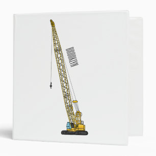 Dragline excavator cartoon illustration binder