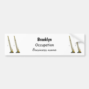 Dragline excavator cartoon illustration bumper sticker