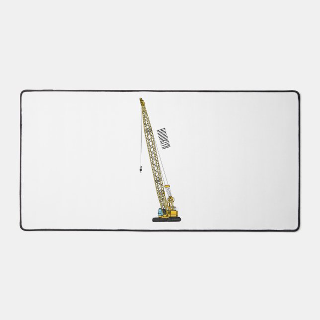 Dragline excavator cartoon illustration desk mat (Front)