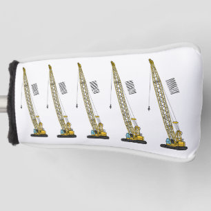 Dragline excavator cartoon illustration golf head cover