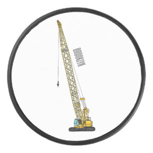 Dragline excavator cartoon illustration hockey puck