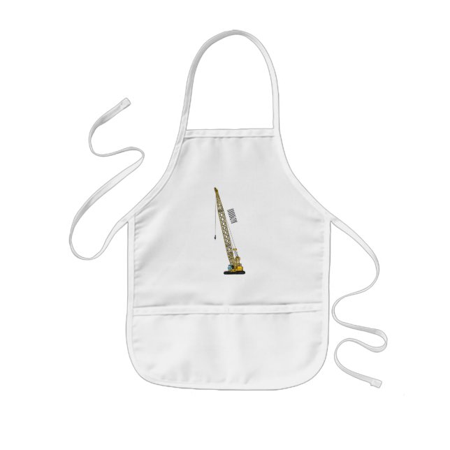 Dragline excavator cartoon illustration kids apron (Front)