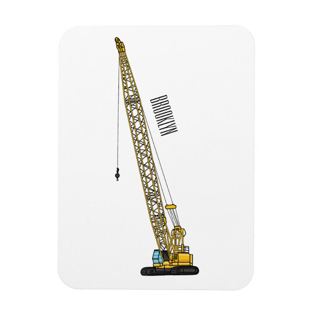 Dragline excavator cartoon illustration magnet (Vertical)