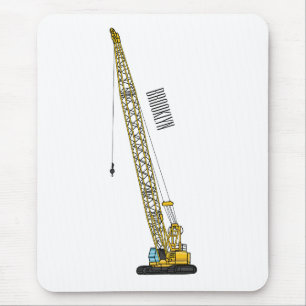 Dragline excavator cartoon illustration mouse pad