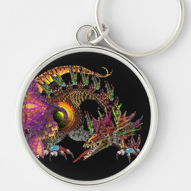 DRAGO Fantasy Gold Dragon in Black Keychain (Front)