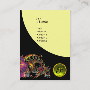 DRAGO GEM STONE MONOGRAM black purple violet topaz Business Card