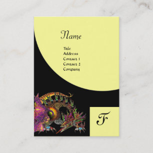 DRAGO, Monogram black purple  violet  yellow Business Card