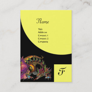 DRAGO, Monogram black purple violet yellow Business Card