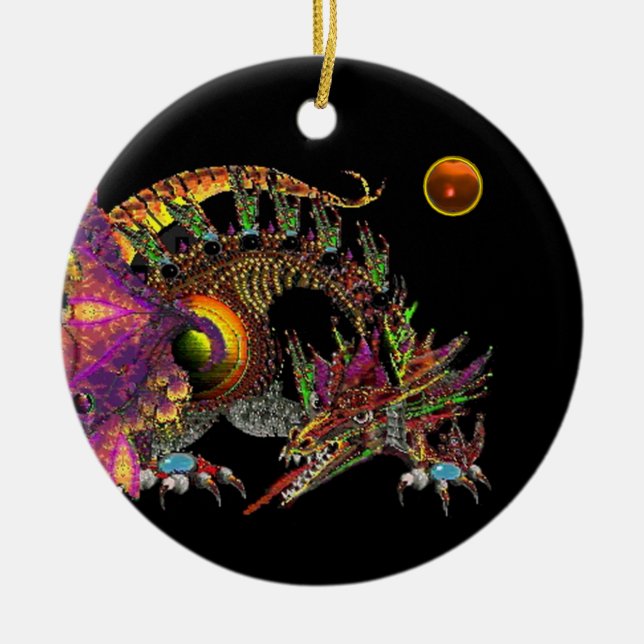 DRAGO Orange Agate Monogram Ceramic Ornament (Front)