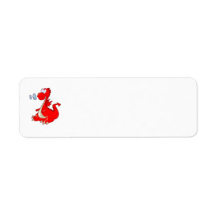 dragon302 RED CARTOON DRAGON CUTE HAPPY KIDS GRAPH