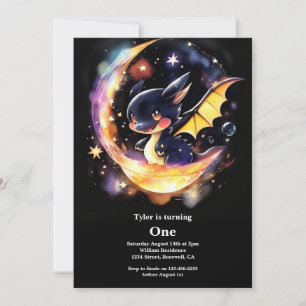 Dragon 1st Birthday Invitation
