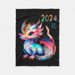 Dragon 2024 Year Of The Dragon Happy Lunar New Yea Fleece Blanket