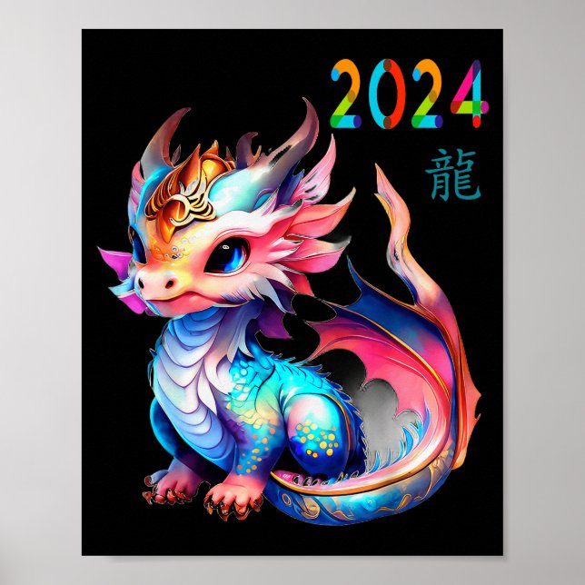 Dragon 2024 Year Of The Dragon Happy Lunar New Yea Poster (Front)