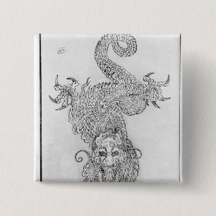 Dragon 2 Inch Square Button