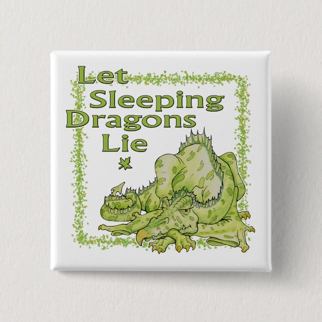 Dragon 2 Inch Square Button (Front)