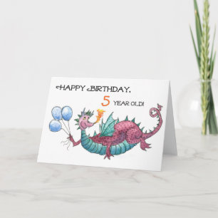 Dragon 5th Birthday Card