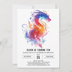Dragon Adventure Enchanted Birthday Invitation
