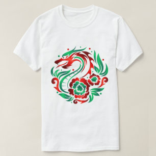 Dragon Amidst Blossoms T-Shirt