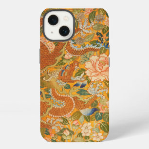 DRAGON AMONG PEONIES,FLOWERS,GREEN LEAVES Floral iPhone 13 Case