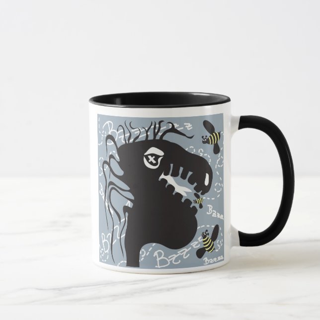 Dragon and bee 15oz. black handle mug (Right)