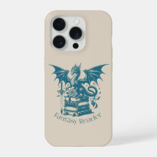 Dragon and Books Fantasy Reader iPhone 15 Pro Case