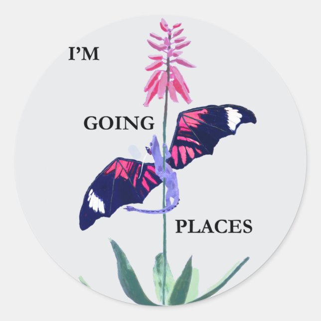 Dragon and Cactus Classic Round Sticker (Front)