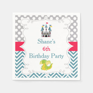 Dragon and Castle Birthday Party Napkin
