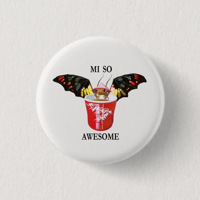 Dragon and Chinese Cup 1 Inch Round Button (Front)