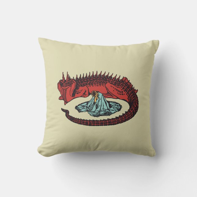 Dragon and Dragon queen Art Nouveau style Throw Throw Pillow (Front)