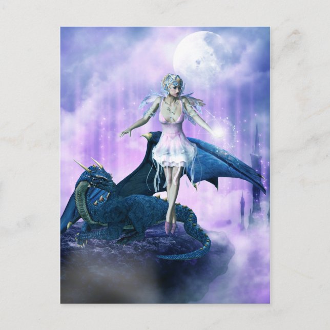 Dragon And Fairy Postcard (Front)