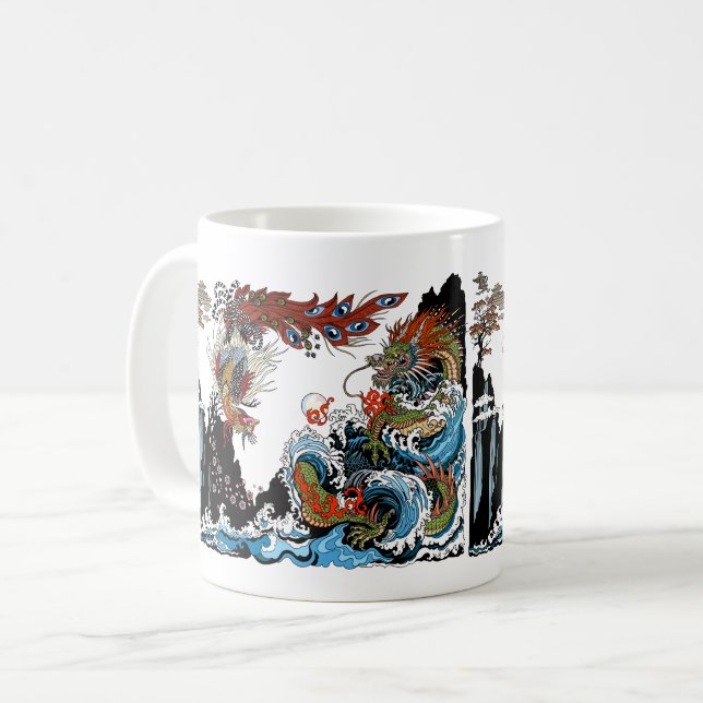 Dragon and Feng Huang. Illustration by Insima Coffee Mug (Front Left)