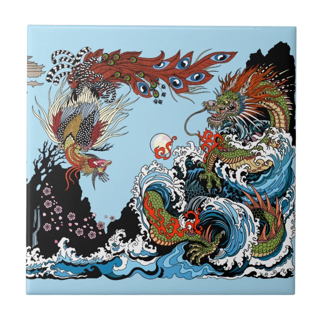Dragon and Feng Huang. Illustration by Insima Tile (Front)