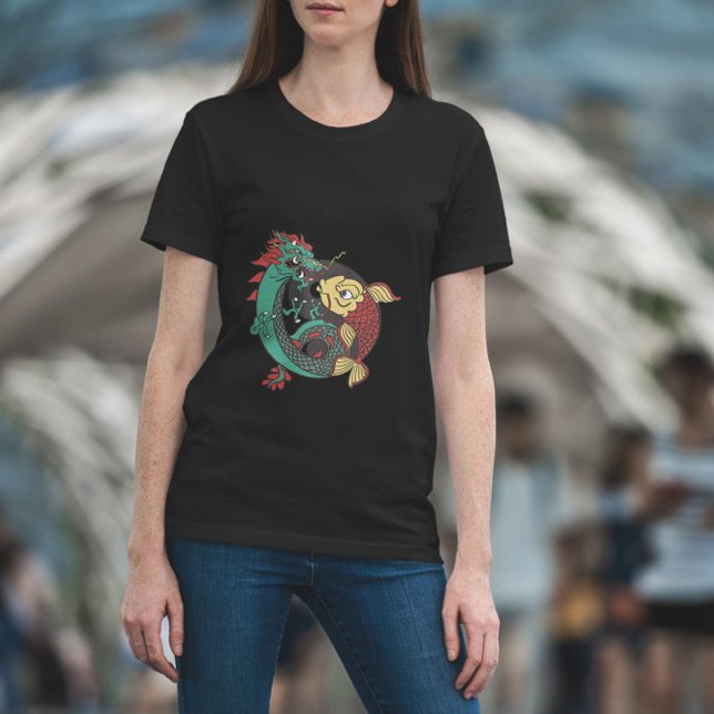 Dragon And Fish Ying Yang   T-Shirt (Creator Uploaded)