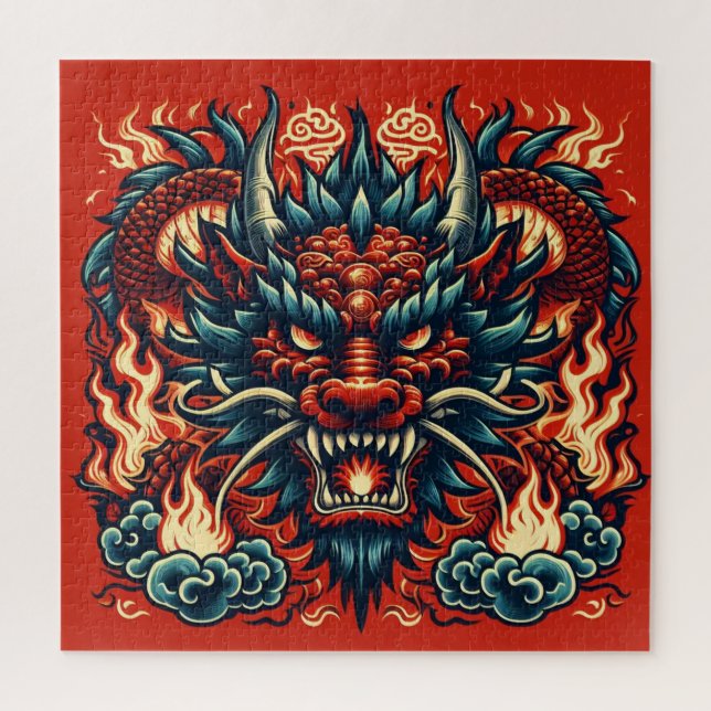 Dragon and Flames Jigsaw Puzzle (Vertical)