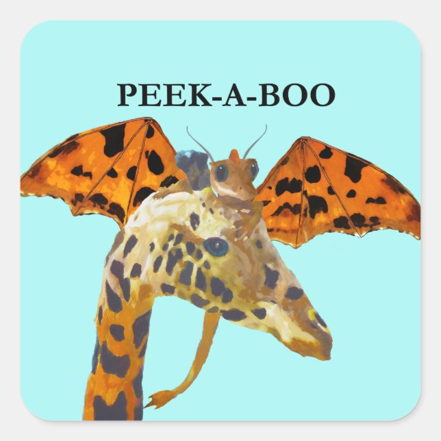 Dragon and Giraffe Square Sticker (Front)