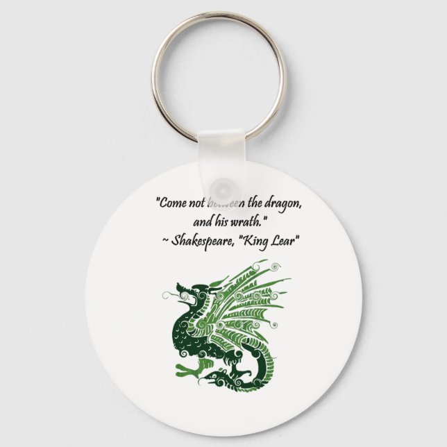 Dragon and His Wrath Shakespeare King Lear Cartoon Keychain (Front)