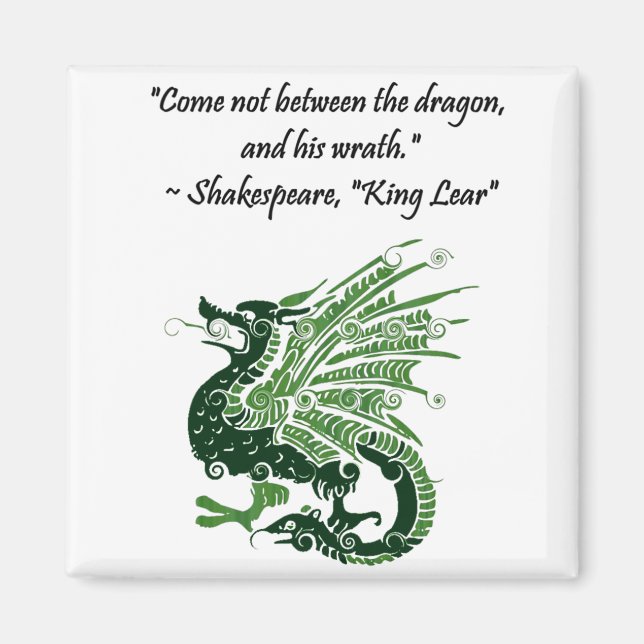 Dragon and His Wrath Shakespeare King Lear Cartoon Magnet (Front)