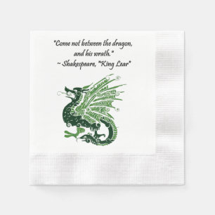 Dragon and His Wrath Shakespeare King Lear Cartoon Napkin
