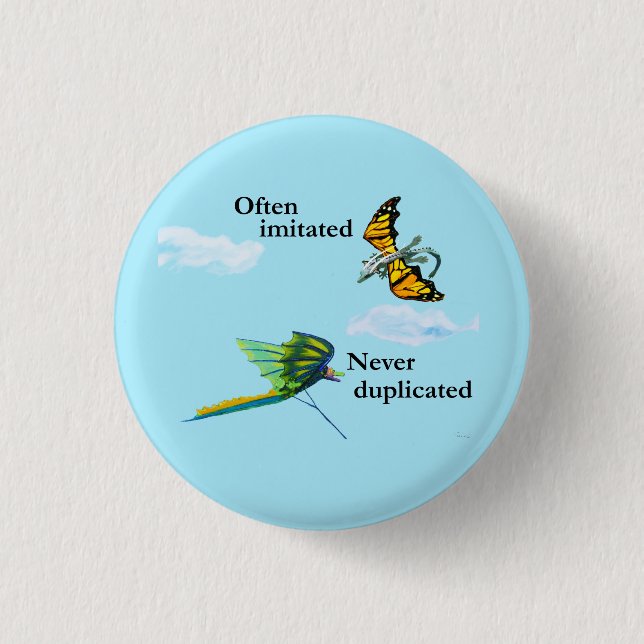 Dragon and Kite 1 Inch Round Button (Front)