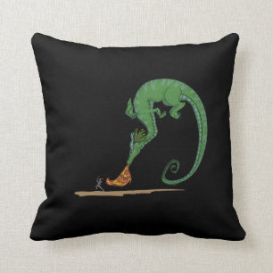 Dragon and Knight Throw Pillow