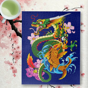 Dragon and Koi Jigsaw Puzzle